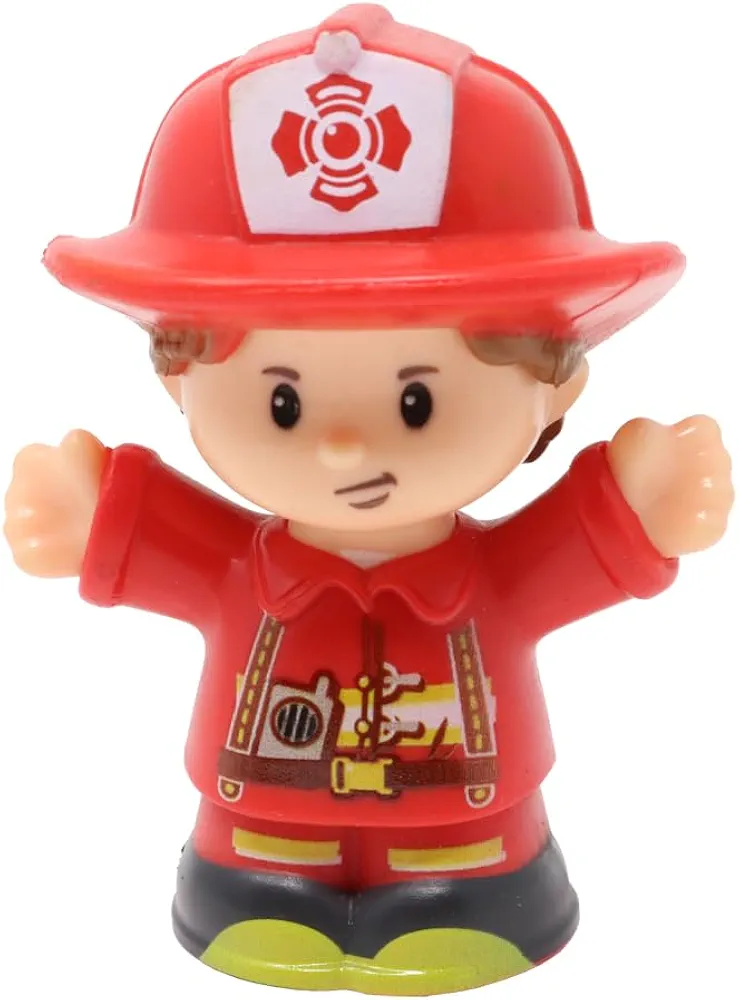 Replacement part for Fisher-Price Little-People Fire Station Dollhouse Toddler Figure Playset - includes 1 Firefighter dressed in Red