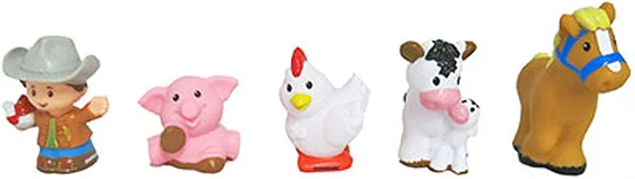 Fisher-Price Little People Animal Friends Farm Figures - Farmer, Pig, Chicken, Cow, and Horse