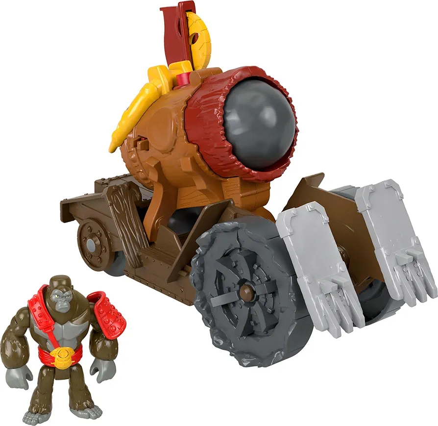 Fisher-Price Imaginext Preschool Toys Gorilla Cannon Launcher 4-Piece Poseable Figure Set for Pretend Play Kids Ages 3+ Years