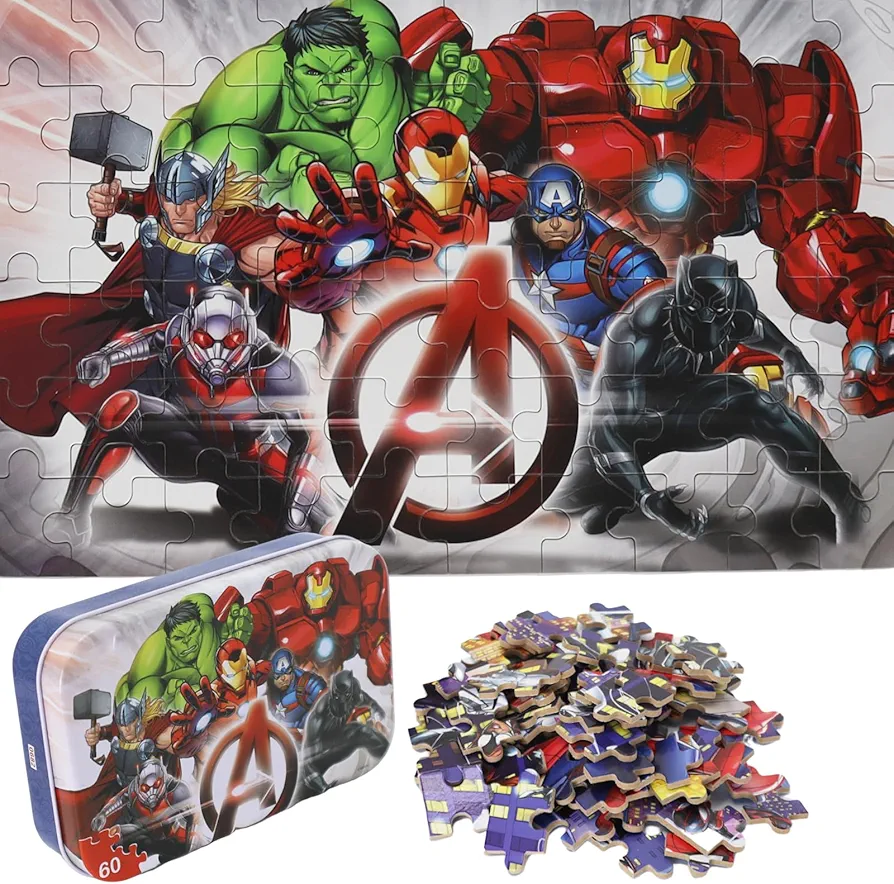 Jigsaw Puzzles for Kids Ages 4-8,60 Pieces Marvel Superhero Hulk Avengers Puzzle Toys for Children Girls and Boys,Learning Educational Kids Puzzles Toys Preschool Puzzles(0682)