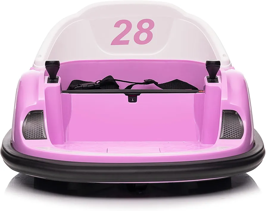 12V Ride On Bumper Car for Kids Ride on Toy Gifts Toddlers Electric Bumping Car with Remote Control, Battery Display, 360 Degree Spin, LED Lights, Music, Pink