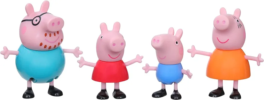 Peppa Pig Peppa's Adventures Peppa's Family Figure 4-Pack Toy - Includes 4 Peppa Pig Family Figures in Iconic Outfits, Ages 3 and Up