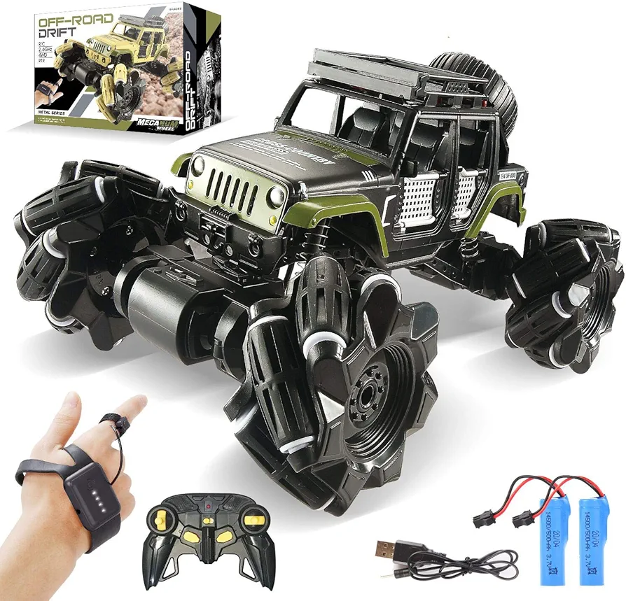 Remote Control Car, 1:16 Drift RC Cars 360° Rotating 4WD 2.4Ghz Gesture Sensor Watch Monster Truck for Kids Stunt Climbing Car Rechargeable Batteries