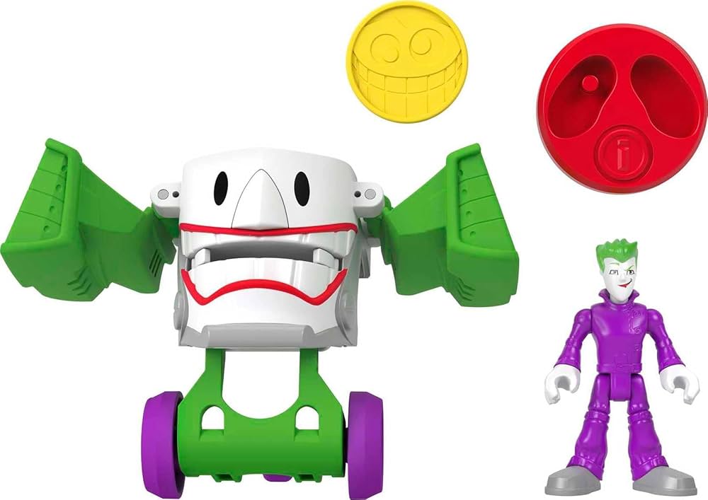 Fisher-Price Imaginext DC Super Friends Preschool Toy Head Shifters The Joker & Laff Mobile Figure Set for Pretend Play Kids Ages 3+ Years