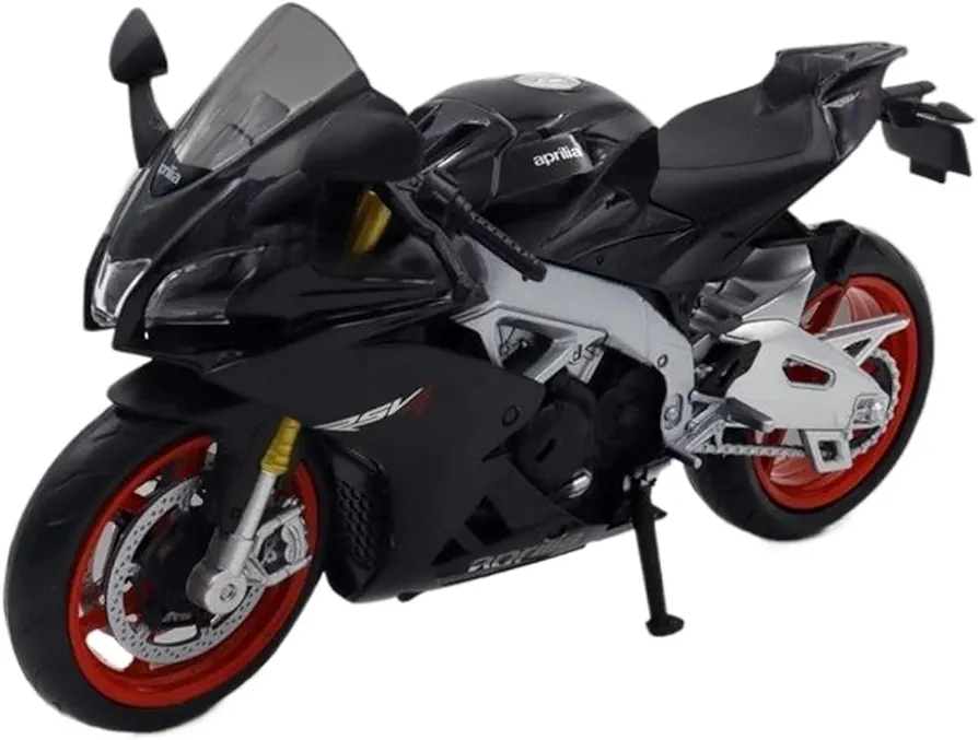 Die Cast Motorcycle 1:12 for Aprilia RSV4 RR1000 Toy Motorcycle Die-cast Metal Miniature Racing Car Super Sports Collection Gift Motorcycle Toys(Black)