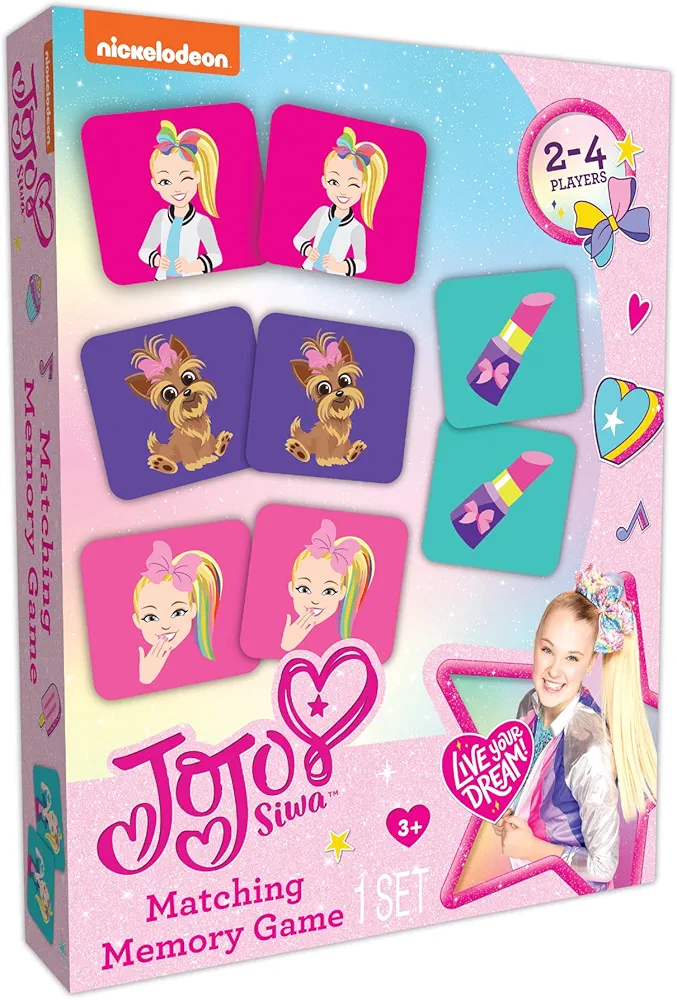 TCG Toys JoJo Siwa - Memory Matching Card Game - Featuring 72 full color pieces - Promote and Improve Memory & Sensory Development Skills. Great Gift for Boys and Girls Over Age 3.