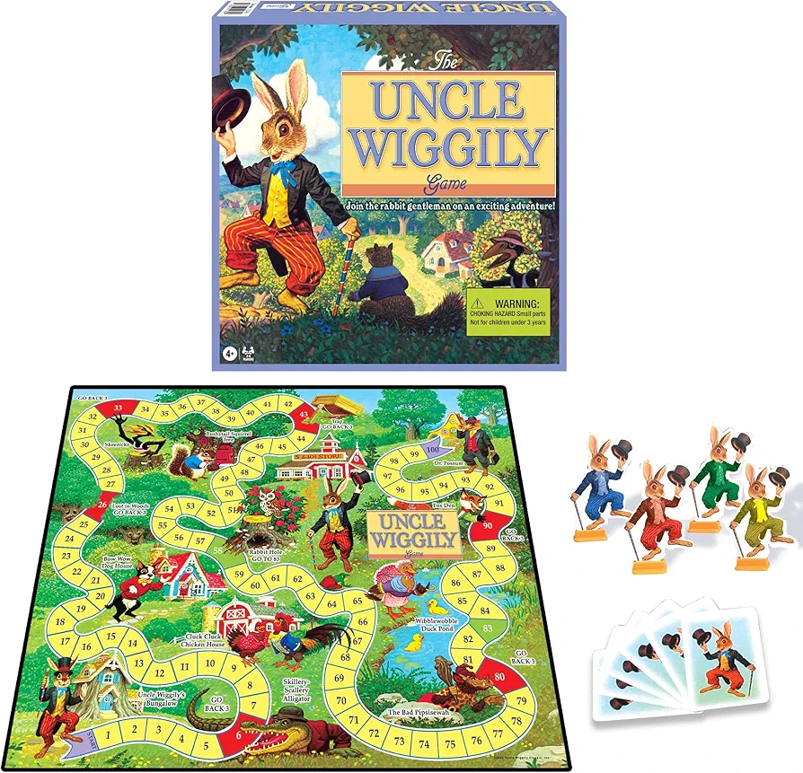 Winning Moves Uncle Wiggily Games USA, The Classic Child's First Reading Game, for 2 to 4 Players, Ages 4+