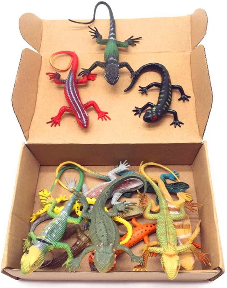 Artificial Model Reptile Lizard Animal Figures Kids Gift 12pcs