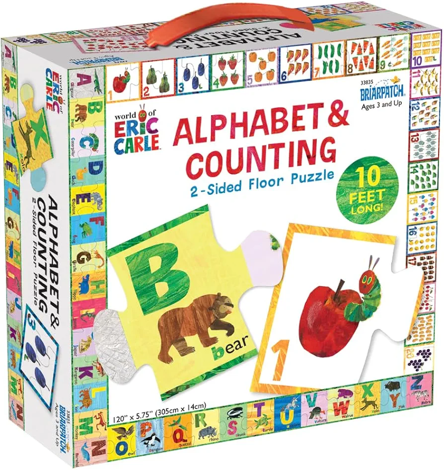 Briarpatch The World of Eric Carle Alphabet & Counting 2-Sided Floor Puzzle, Grades PreK + (UG-33835)