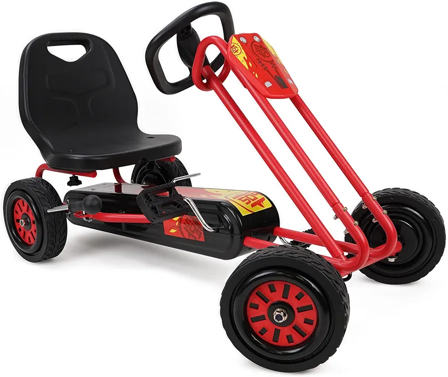 509 Crew Rocket Pedal Go Kart - Red | Pedal Car | Ride On Toys for Boys & Girls with Ergonomic Adjustable Seat & Sharp Handling, Ages 4+ (U918002), Large