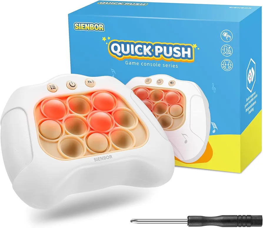 Quick push game console ,4 modes Games, A toy game machine That exercises reaction ability and improves concentration |Teens Boys & Girls Ages 3-12 Years Old & Up (White)