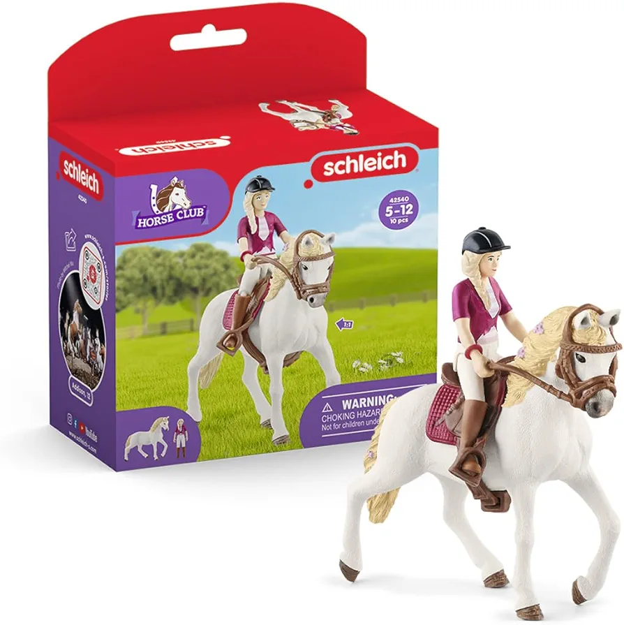 Schleich Horse Club — Sofia and Blossom 10 Piece Horse Club Play Set with Rider and Andalusian Mare, Horse Toys for Girls and Boys Ages 5-12