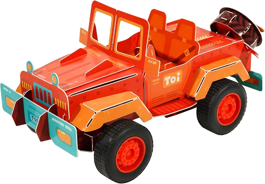 TOI 3D Puzzle Car for Kids Aged 8 and Up | Pull Back 3D Puzzle Vehicle for Children | DIY STEM Toy Car for Boys and Girls, Jeep