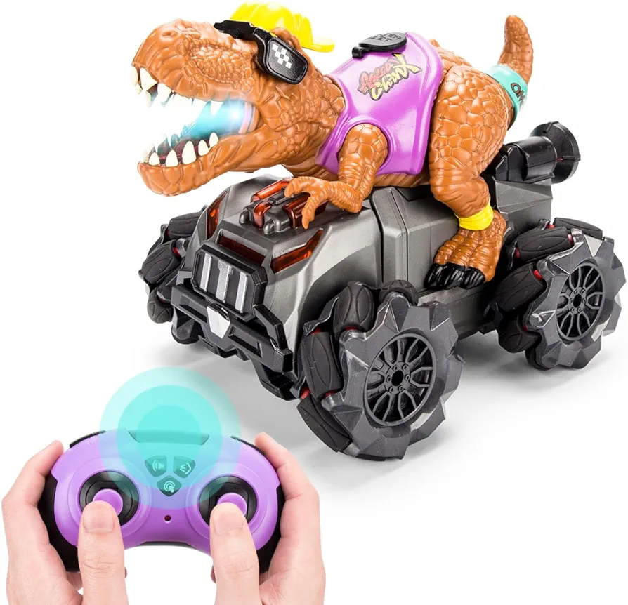 Remote Control Dinosaur Car with Light Music Spray, Rechargeable Monster Dino Truck Car,Electric Hobby Rc Car Toys for Boys 3 4 5 4-7 8-12 Year Old, Christmas Birthday for Kids