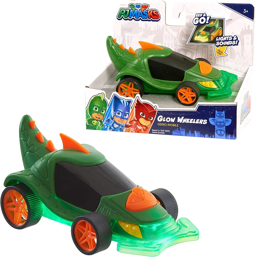 PJ Masks Glow Wheelers Gekko-Mobile, Kids Toys for Ages 3 Up by Just Play