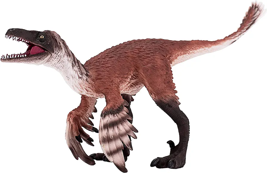 MOJO Troodon with Articulated Jaw Realistic Dinosaur Hand Painted Toy Figurine, Brown