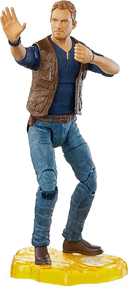 Jurassic World Toys Owen Grady 6-inches Collectible Action Figure with Movie Detail, Movable Joints, Toy Knife Accessory, Extra Hands, Display Stand; for Ages 4 and Up