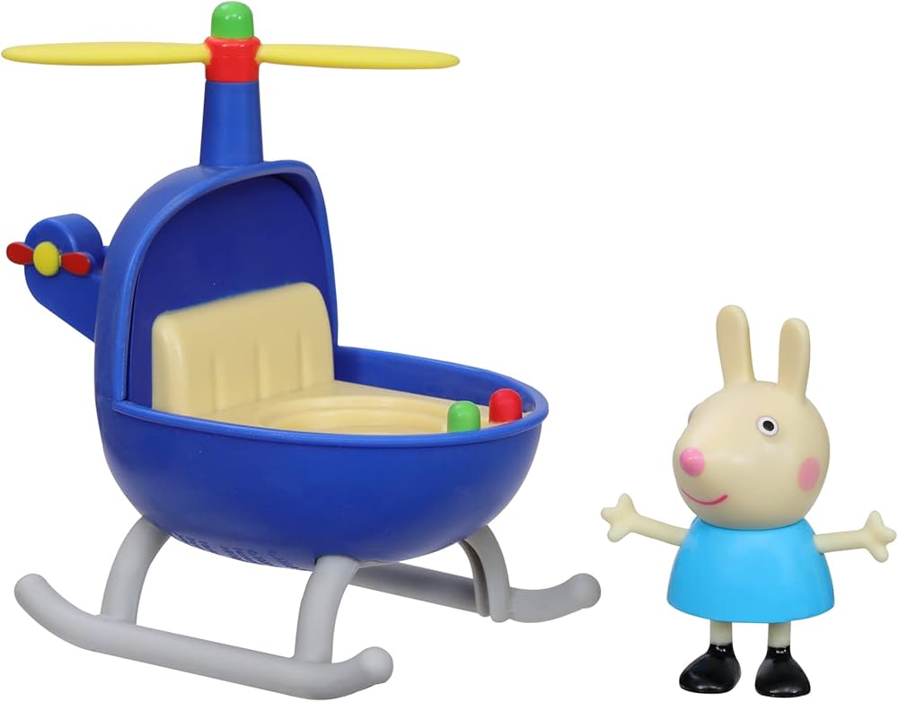 Peppa Pig Peppa's Adventures Little Helicopter Toy Includes 3-inch Rebecca Rabbit Figure, Inspired by The TV Show, for Preschoolers Ages 3 and Up