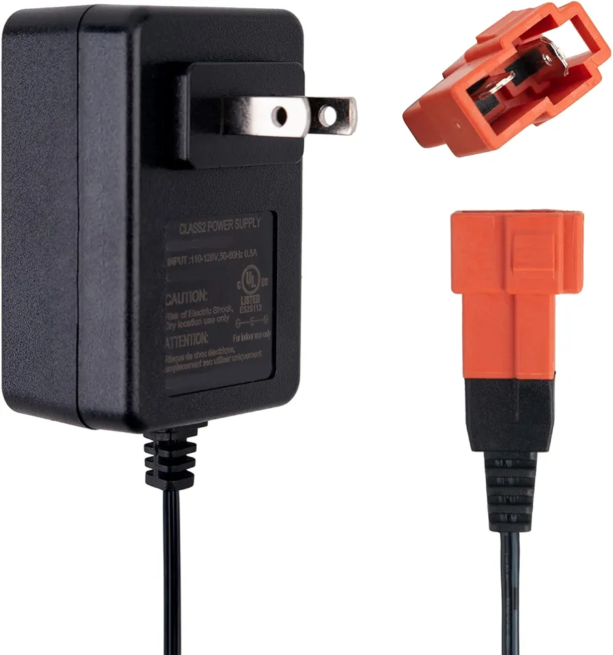 24 Volt Battery Charger for Ride On Toys with Square Plug, Fits Multiple Brands