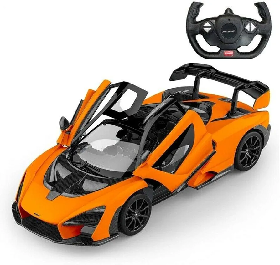 RASTAR RC Car | 1/14 2.4Ghz Scale Mclaren Senna Radio Remote Control R/C Toy Car Model Vehicle for Boys Kids, Orange