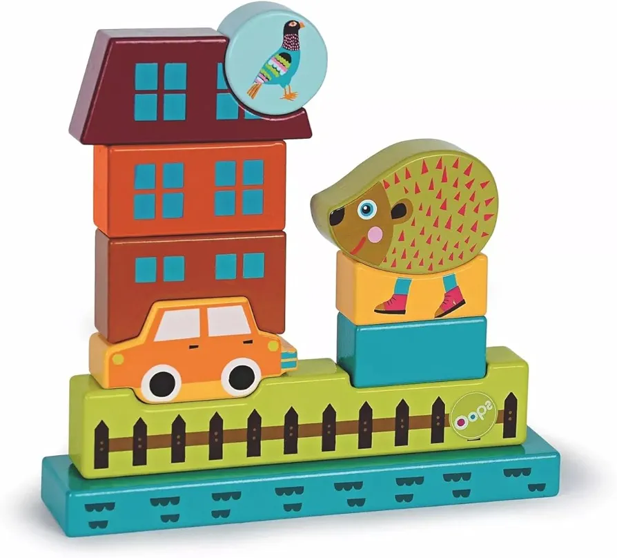 Wooden Puzzle OOPS Wooden Preschool Puzzle Magnetized Puzzle, Hedgehog