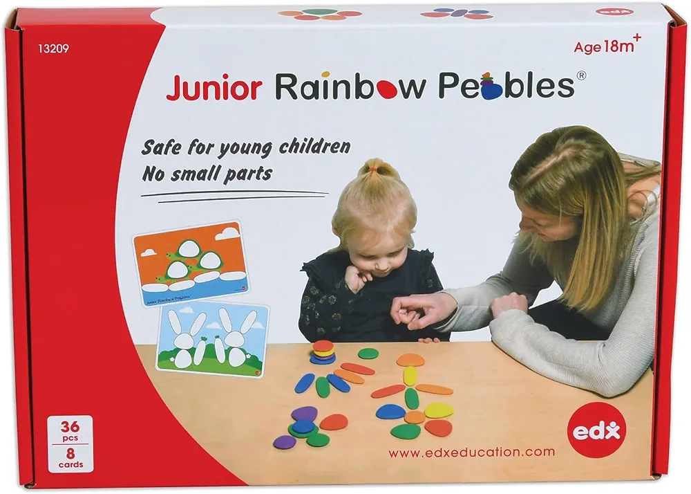 Activity Set - Junior - Ages 18M+ - Includes 16 Activity Cards - Sorting and Stacking Stones - Early Math Manipulative for Children - First Counting and Construction Toy