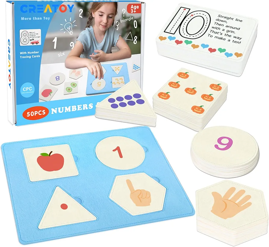 Educational Learning Number Toy for Toddler - Counting Math Toy with Number Tracing Cards, Montessori Math Materials for Math Manipulates, Preschool Learning Activities Homeschool Must Haves