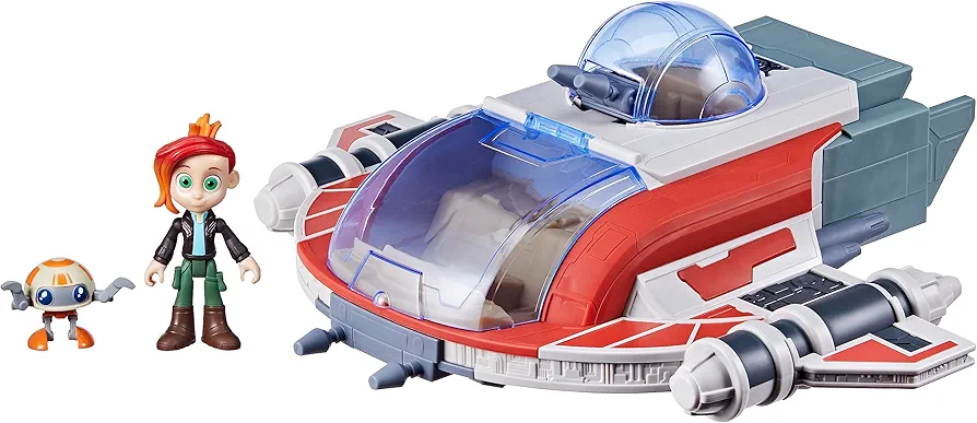 Star Wars: Young Jedi Adventures The Crimson Firehawk, 17-Inch Ship with 2 Action Figures, Toys, Preschool Toys for 3 Year Old Boys & Girls