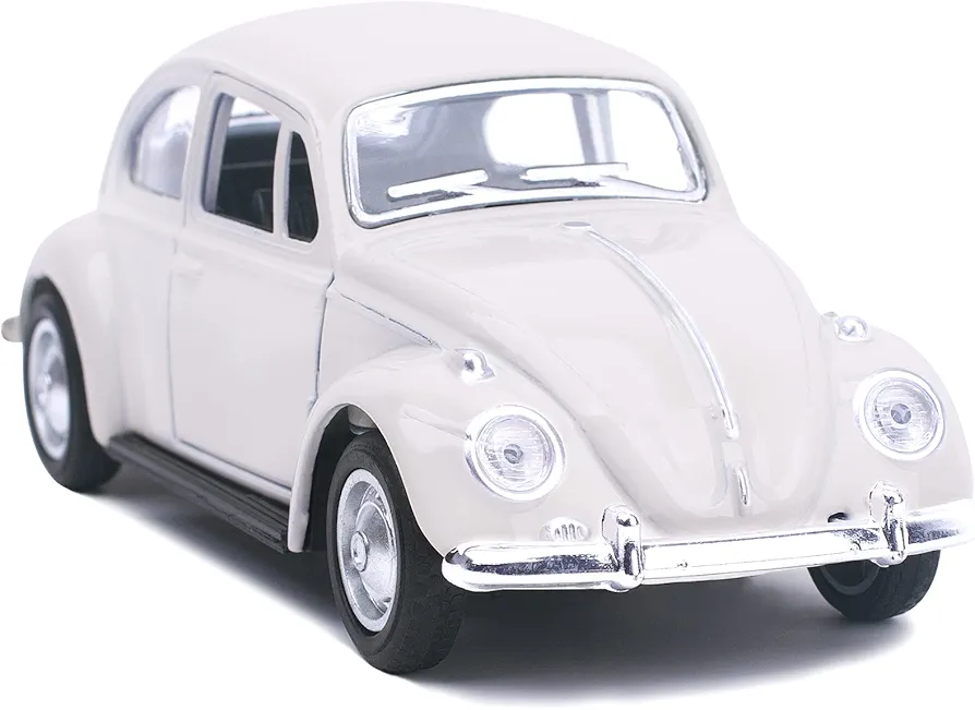 Berry President 1967 Classic Beetle Bug Vintage 1/32 Scale Diecast Metal Pull Back Car Model Toy for Gift/Kids (Beige)