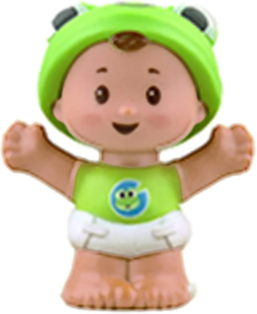 Replacement Baby Figure ~ Baby Wearing Frog Shirt and Frog Hat for Fisher-Price Little People Bundle 'n Play Playset - GKY42