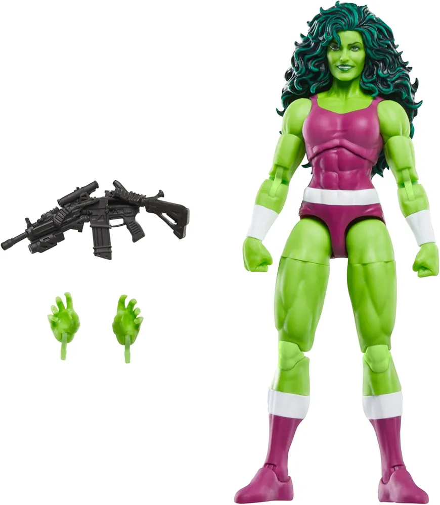 Marvel Legends Series She-Hulk, Iron Man Comics Collectible 6-Inch Action Figure, Retro-Inspired Blister Card