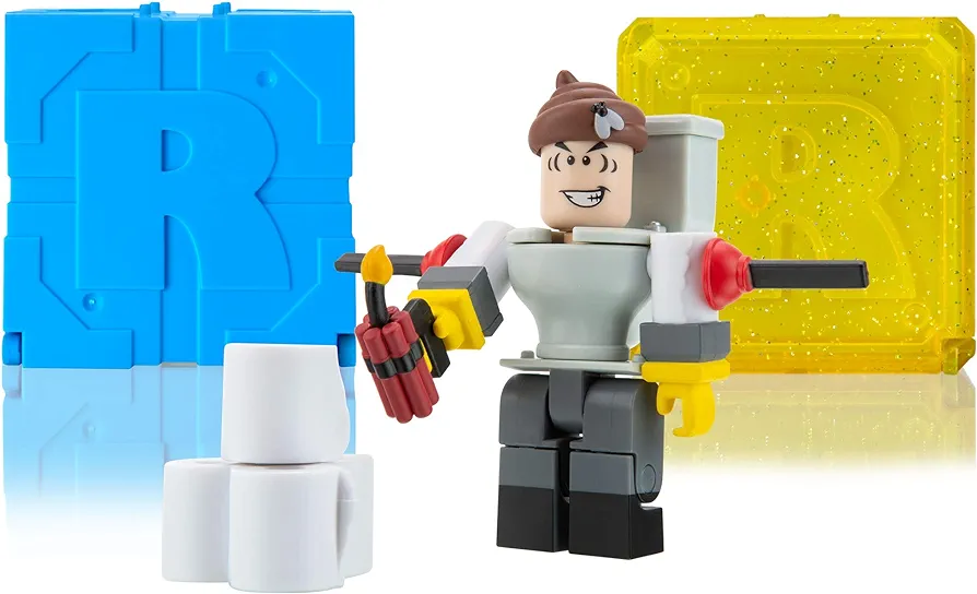 Roblox Action Collection - Mr. Toilet Figure Pack + Two Mystery Figure Bundle [includes 3 Exclusive Virtual Items]