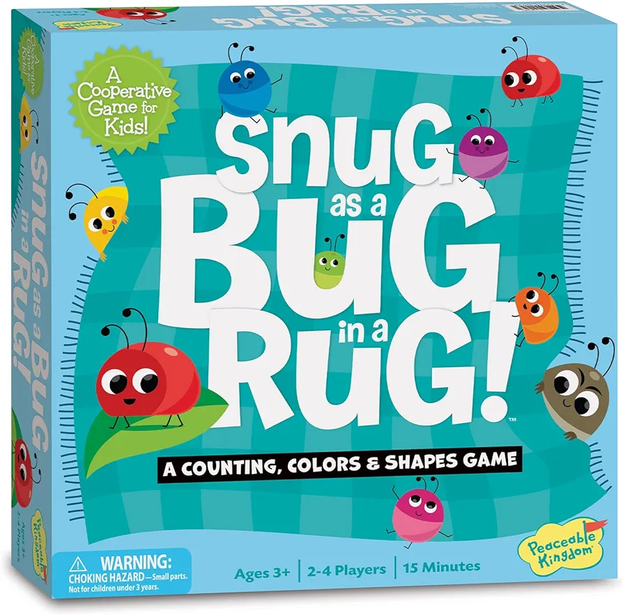 Peaceable Kingdom Snug as a Bug in a Rug Award Winning Cooperative Preschool Skills Builder Game for 2 to 4 Kids ages 3+