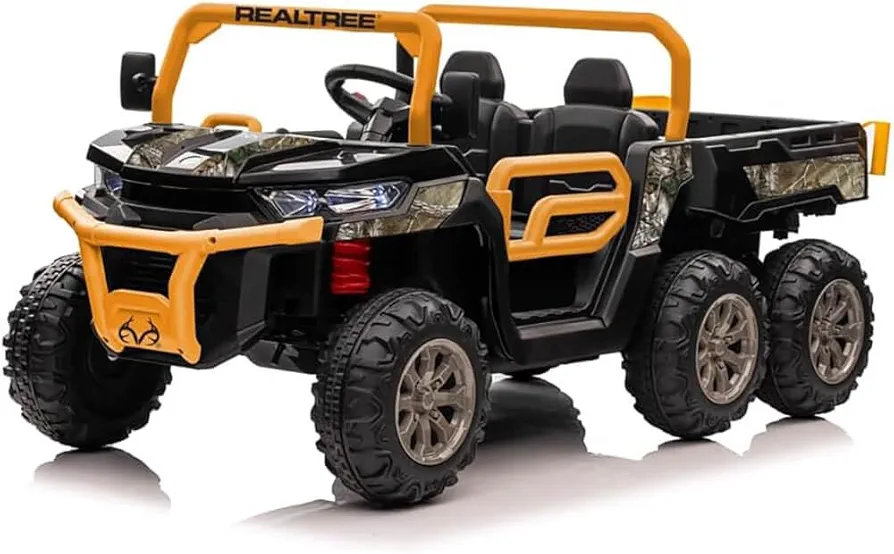 Best Ride On Cars - Realtree UTV 1000 Dump Truck 12V Black Orange Licensed Ride-On Toy Kids 3 and Up - Multi-Speed, Power Button, Sound Effects, Dump Switch, Forward, Reverse, Stop, R/C Switch