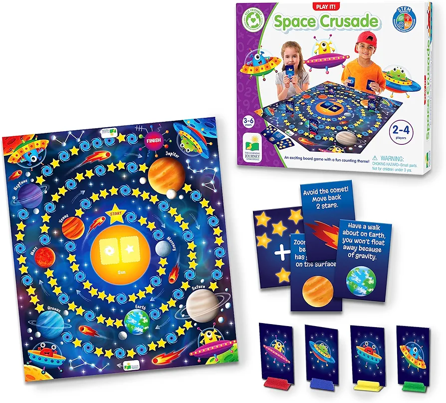 The Learning Journey: Play It! Outer Space- Space Crusade - Educational Designed Board Game- 2 to 4 Players - Intellectual Development - Toddler Toys & Activities for Children Ages 3-6 Years