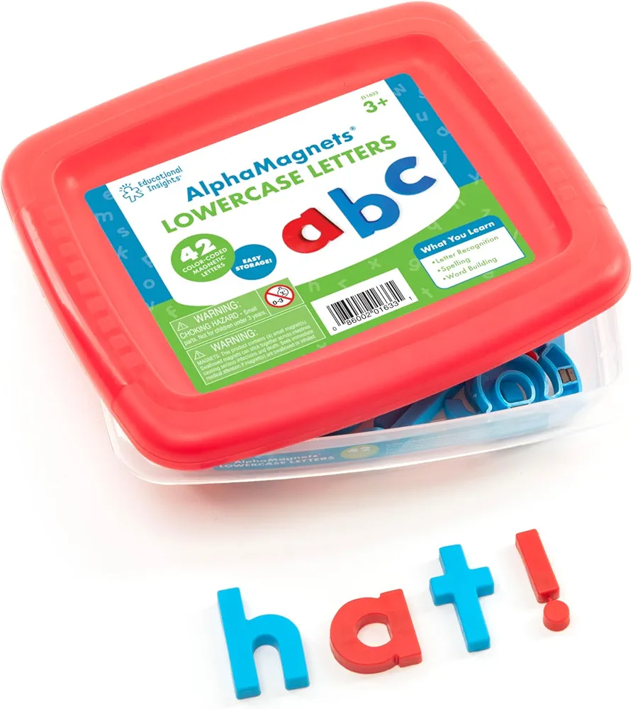 Educational Insights Color-Coded Lowercase AlphaMagnets, Set of 42 ABC Magnets, Alphabet Learning Toys for Kids Ages 3+