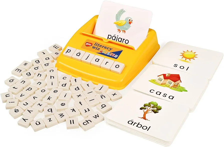 BOHS Spanish Literacy Wiz Spelling Game - Espanol Lower Case 60 Flash Cards - Preschool Language Learning Educational Toys