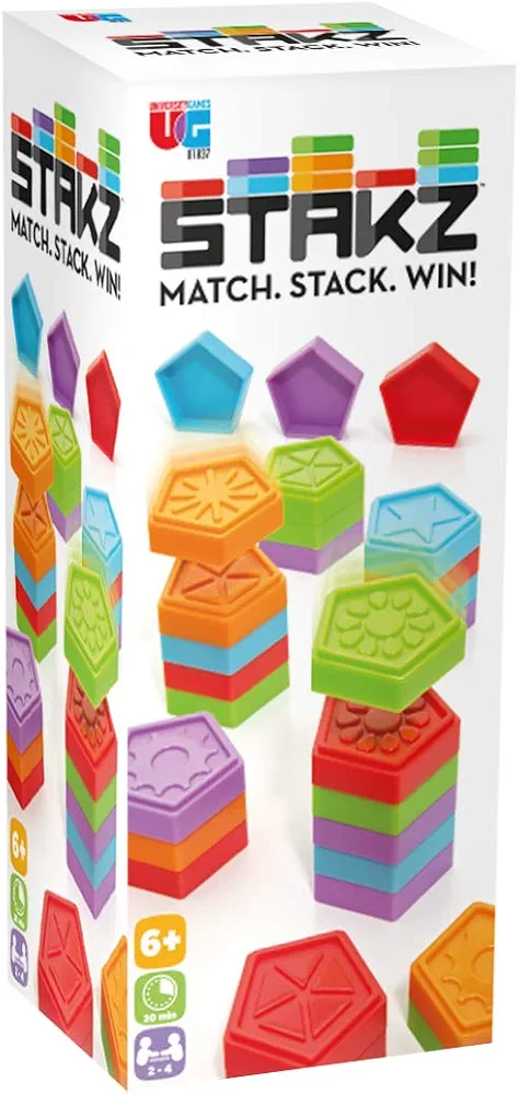 University Games | Stakz, Match-Stack-Win! The Tile-Laying Family Strategy Game for 2 to 4 Players, Ages 6 and Up from (01843)