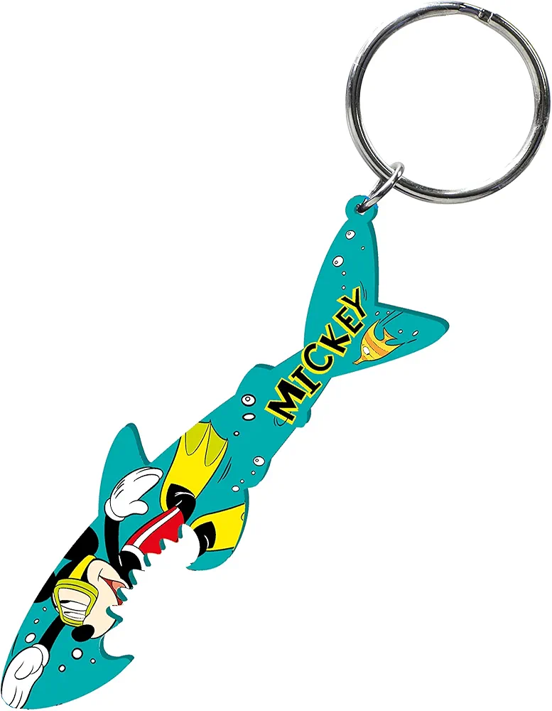 Disney Mickey and Gang Shark Diving Bottle Opener Key Ring