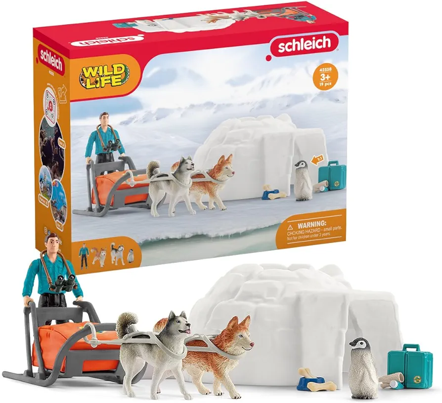 Schleich Wild Life Wild Animal Toy Playset for Boys and Girls Ages 3+, Antarctic Expedition with Arctic Animals