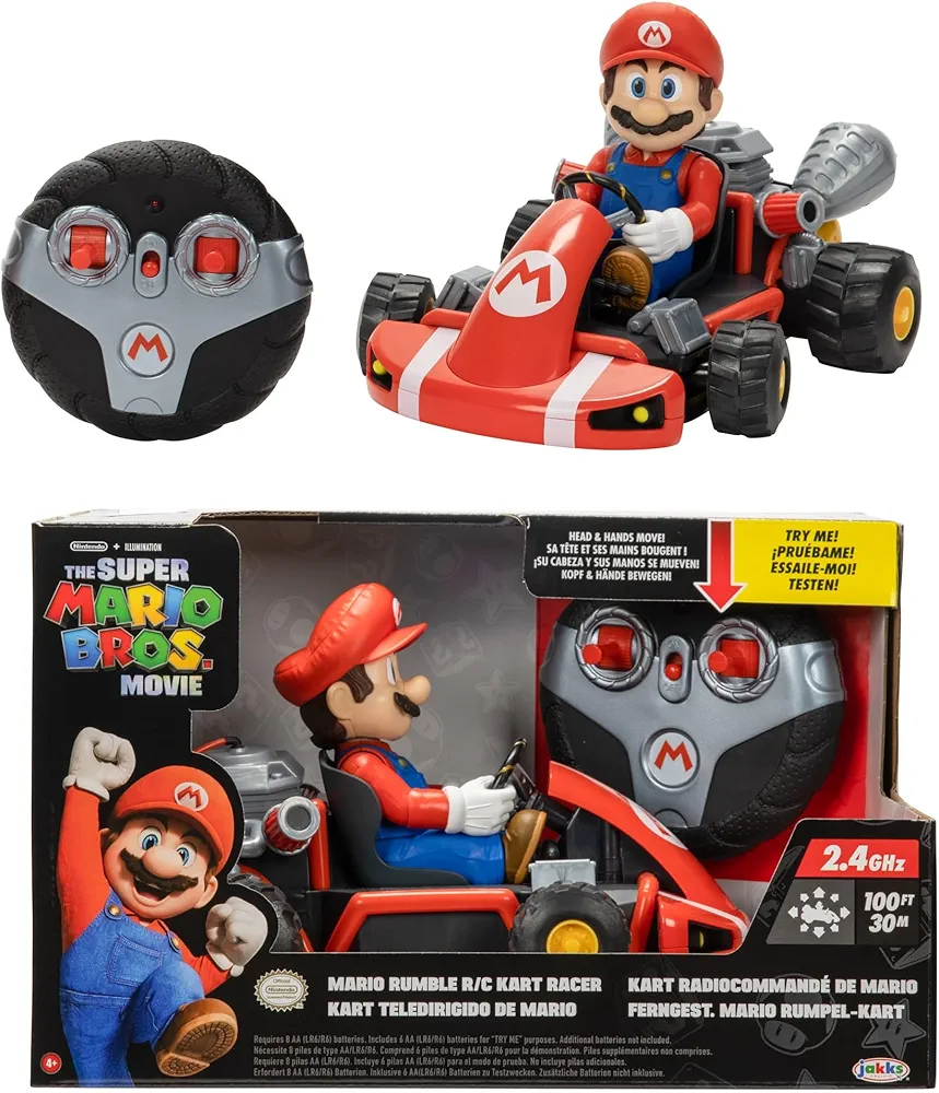 Nintendo Mario Rumble Kart RC Racer 2.4Ghz, with Full Function Steering Create 360 Spins, Whiles and Drift! - Up to 100 ft. Range - for Kids Ages 4+