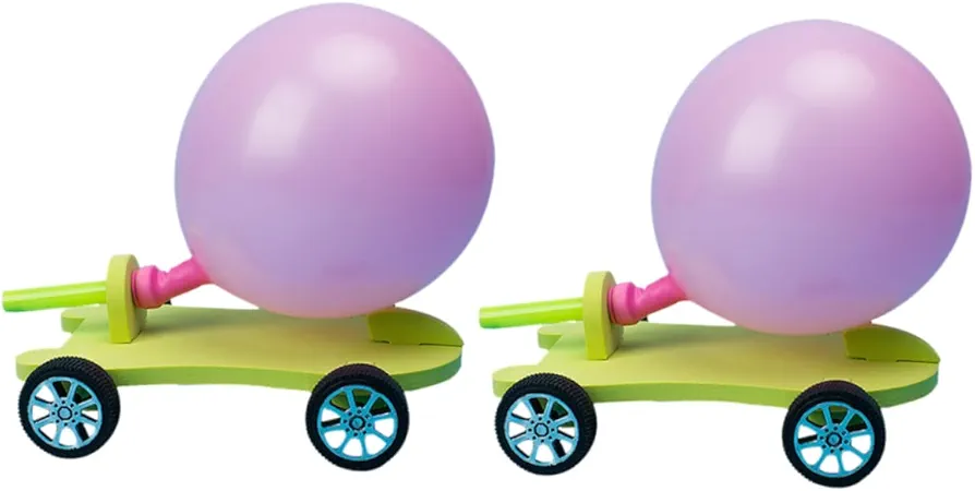 Stuffing Balloons 2set Stuffing Balloons Stuffed Toys Bamboo Car Toys Ballon Car Filler Balloon Racer Racing Car Filling Experimental Device Pupils Balloon Reaction Car