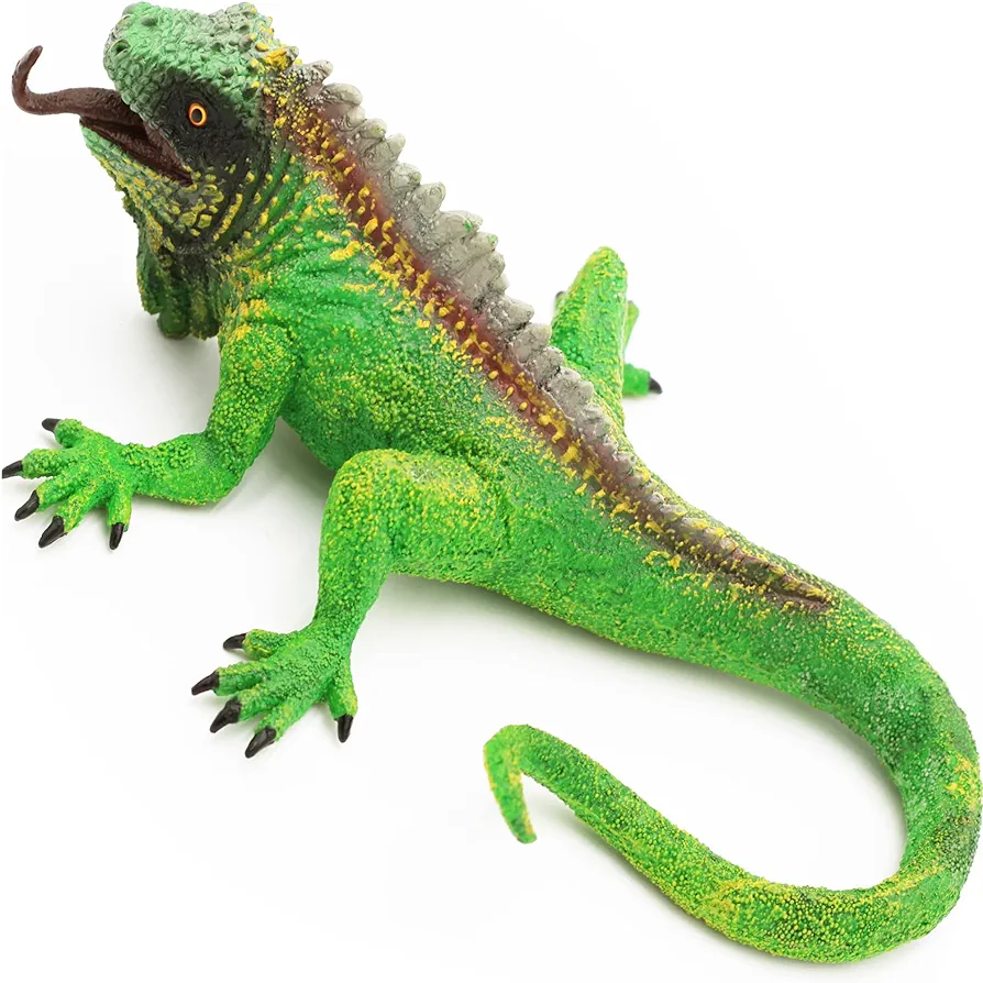 Gemini&Genius Large Lizard Toys- Realistic Bearded Dragon Lizard Figures, Prank Props Gift, Scary Playset, Funny Gag Toy for Kids-Hand Painted Chameleon Toy