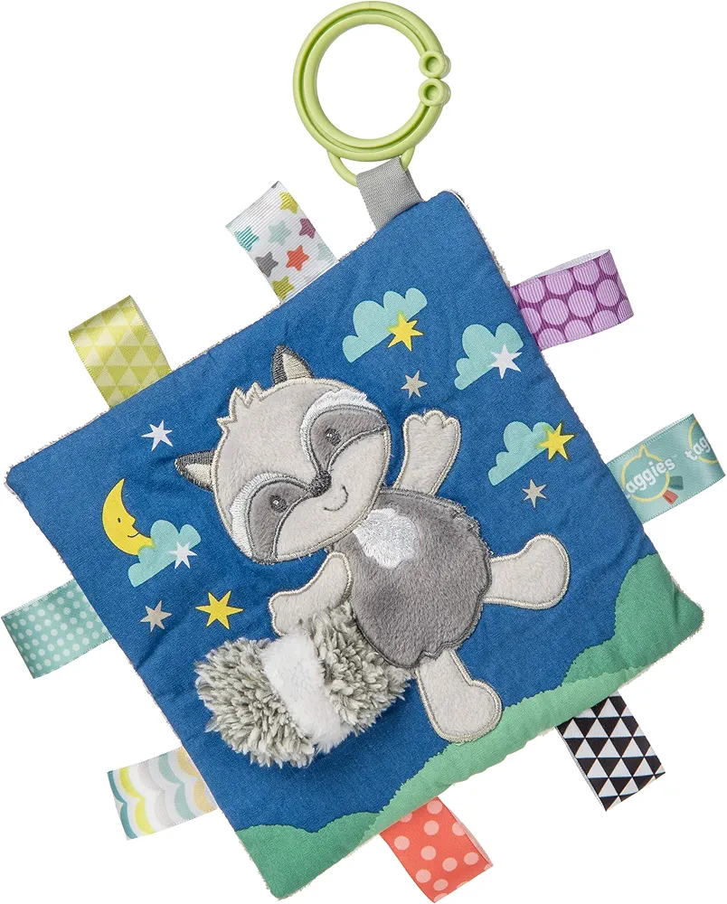 Taggies Soothing Sensory Crinkle Me Toy with Baby Paper and Squeaker, Harley Raccoon, 6.5 x 6.5-Inches