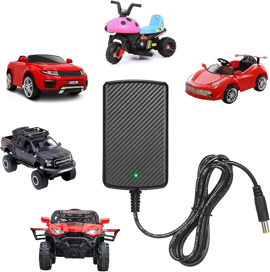 24V Battery Charger for Ride on Toys Car 24 Volt 1000mA Kids Battery Charger Compatible with UTV Jeep 4x4 Go-Kart ATV Tractor Truck Big Kids Electric Car Toys Charger