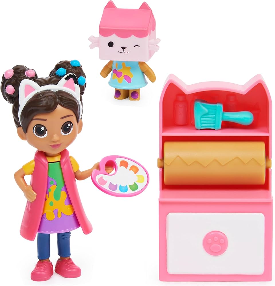 Gabby’s Dollhouse, Art Studio Set with 2 Toy Figures, 2 Accessories, Delivery and Furniture Piece, Kids Toys for Ages 3 and up