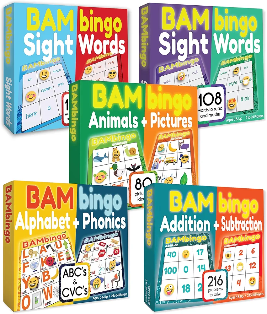 The Big BAMBingo Bundle - Sight Words, Animals, Alphabet, Phonics and Math