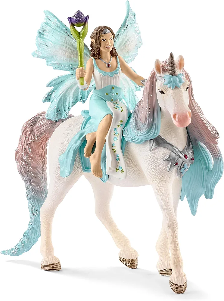 Schleich Bayala Fairy Eyela with Princess Unicorn Playset - Sparkling Flying Princess Doll with Unicorn and Magic Wand, Birthday Gift for Girls and Boys Ages 5-12