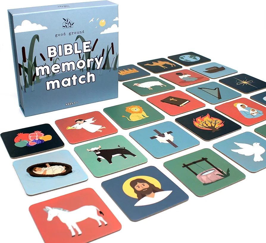 Toddler Matching Memory Match Game | Fun & Fast Gifts for Boys & Girls Ages 3 to 7 - Christain Preschool Homeschool Biblical Bible Themed Card Game