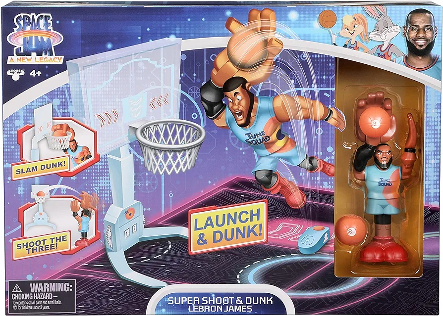 Moose Toys Space Jam: A New Legacy - Super Shoot & Dunk Playset with Lebron Figure, Multicolor (14568)